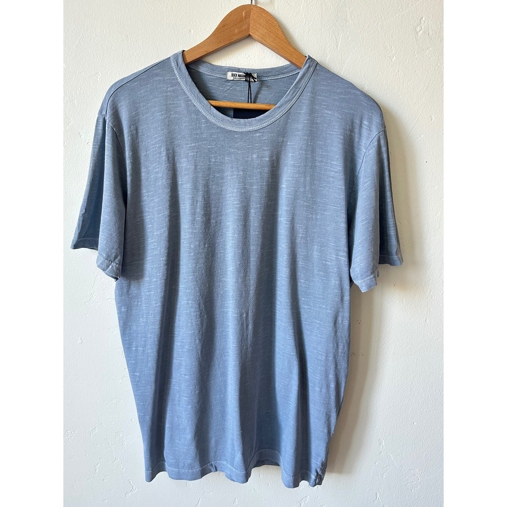 Buck Mason Slub Tall Classic Tee Blue Cotton T-Shirt Mens Size Medium - Picture 2 of 9